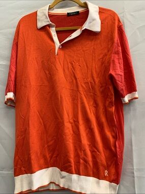 Stefano Ricci Orange Polo with White Trim